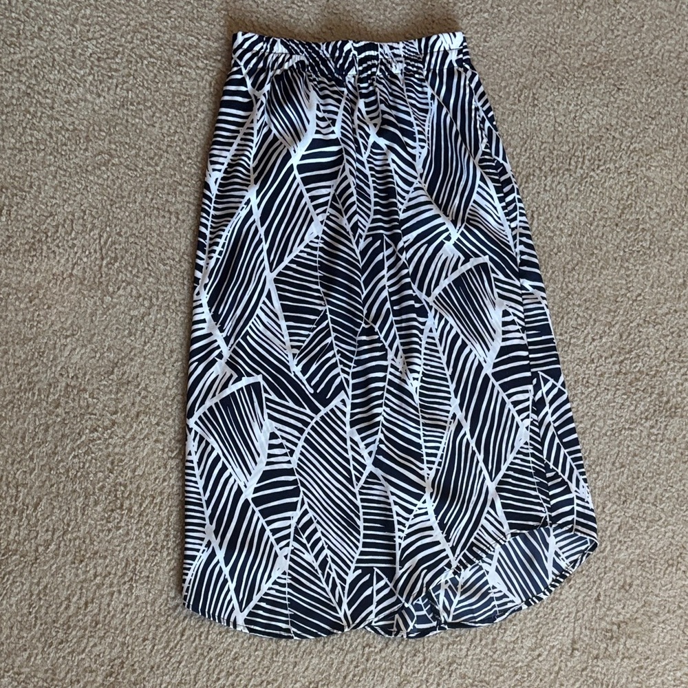 LOFT Midi Black and White Skirt